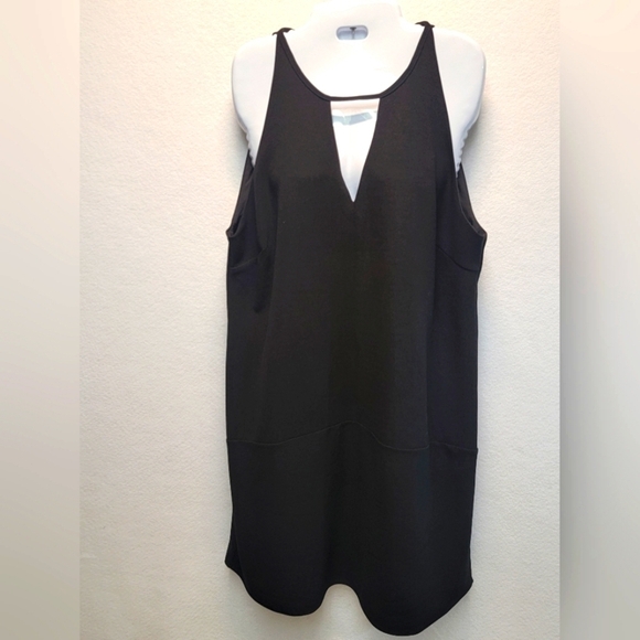 SAM EDELMAN Women's Size 14 Crepe V Neck Sleeveless Lined Open Back Shift/Dress - Picture 1 of 8